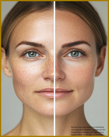 Before and after results using Born Again You Peptide Serum — smoother skin, improved firmness, reduced wrinkles